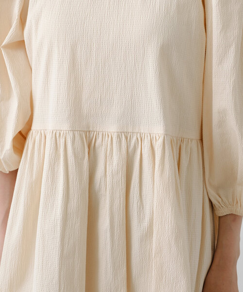 Kastane（カスタネ）の「【前後2WAY】バルーンギャザー5分袖チュニック（チュニック・レディース・ブラック/アイボリー・FREE）」の22枚目の写真