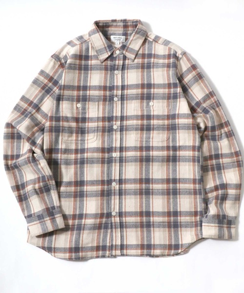 MARUKAWA（マルカワ）の「2025AW ネルチェック レギュラーカラー ワークシャツ（シャツ/ブラウス・メンズ・ベージュ/イエロー/レッド/レッド系その他/アイボリー/ブラック/カーキ/ブルー・M/L/LL）」の4枚目の写真