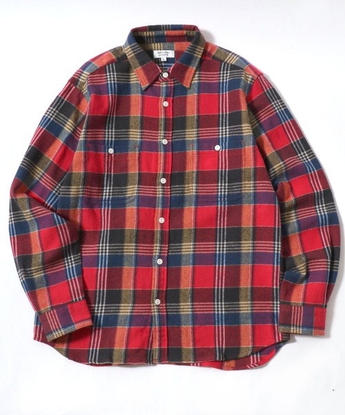 MARUKAWA（マルカワ）の「2025AW ネルチェック レギュラーカラー ワークシャツ（シャツ/ブラウス・メンズ・ベージュ/イエロー/レッド/レッド系その他/アイボリー/ブラック/カーキ/ブルー・M/L/LL）」の7枚目の写真