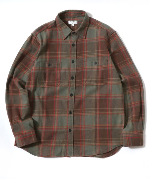 MARUKAWA（マルカワ）の「2025AW ネルチェック レギュラーカラー ワークシャツ（シャツ/ブラウス・メンズ・ベージュ/イエロー/レッド/レッド系その他/アイボリー/ブラック/カーキ/ブルー・M/L/LL）」の5枚目の写真