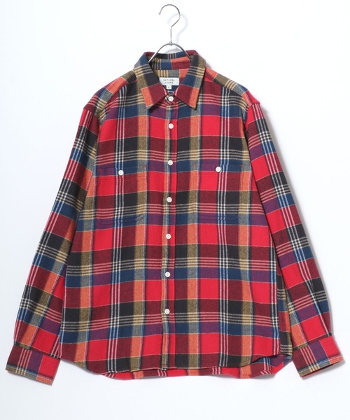 MARUKAWA（マルカワ）の「2025AW ネルチェック レギュラーカラー ワークシャツ（シャツ/ブラウス・メンズ・ベージュ/イエロー/レッド/レッド系その他/アイボリー/ブラック/カーキ/ブルー・M/L/LL）」の14枚目の写真