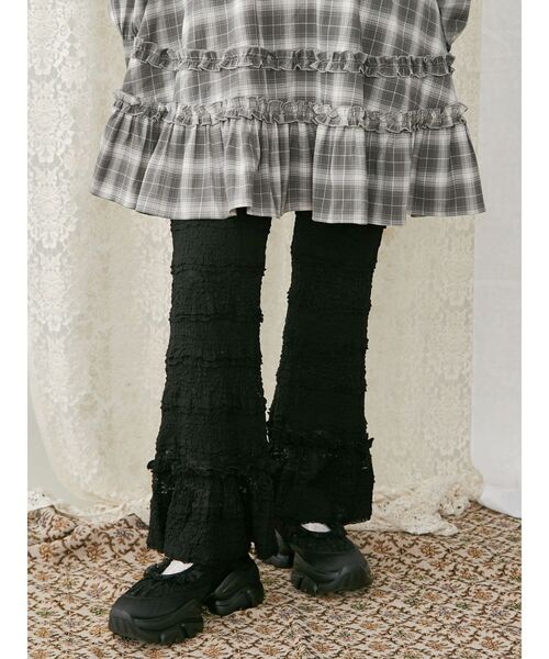 merry jenny（メリージェニー）の「ティアードレースパンツ（スラックス・レディース・ブラック/アイボリー・FREE）」の5枚目の写真