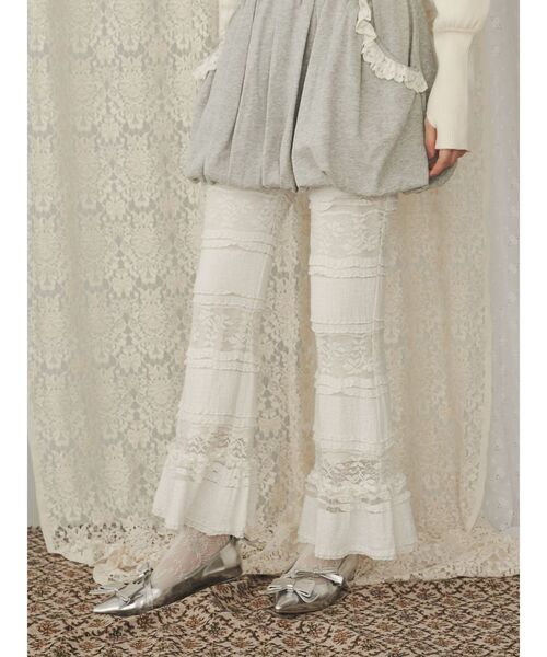 merry jenny（メリージェニー）の「ティアードレースパンツ（スラックス・レディース・ブラック/アイボリー・FREE）」の9枚目の写真