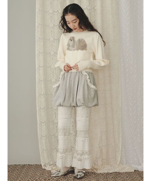merry jenny（メリージェニー）の「ティアードレースパンツ（スラックス・レディース・ブラック/アイボリー・FREE）」の13枚目の写真