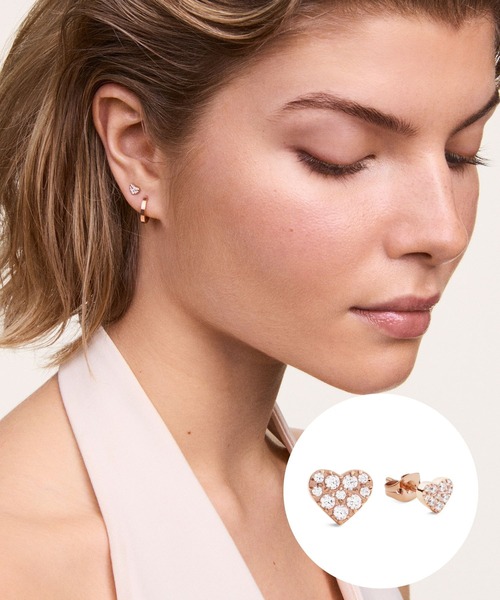 Daniel Wellington(ダニエルウェリントン)の「Crystal Heart Stud Earring レーディスピアス ローズゴールド/シルバー/ゴールド 片耳用(ピアス(片耳用)・レディース・ピンクゴールド/イエローゴールド/シルバー・ONE SIZE)」の2枚目の写真