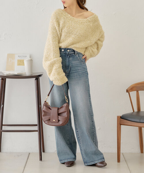 セール】【セットアップ対応】ラメリボンヤーンファンシーカーディガン