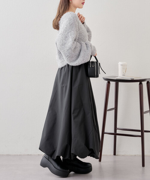 セール】【セットアップ対応】ラメリボンヤーンファンシーカーディガン