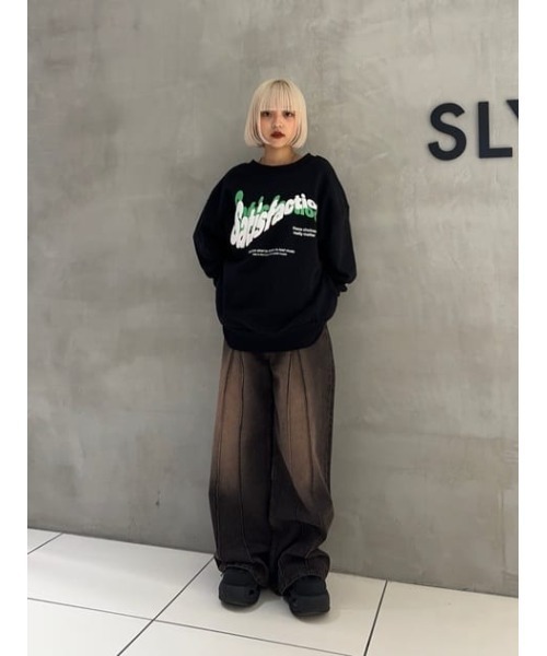 新品✨ Satistying スウェット セール】限定展開 サガラ刺繍 バックロゴ 裏起毛 スウェット