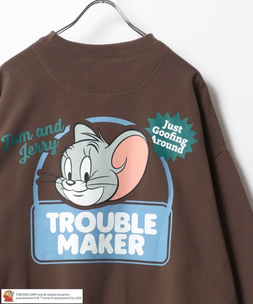 【セール】2024AW Tom and Jerry×SEQUENS/トム＆ジェリー×シークエンス キャラクターバックプリント スウェット クルーネックトレーナー レディース メンズ（スウェット）｜TOM&JERRY（トムアンドジェリー）