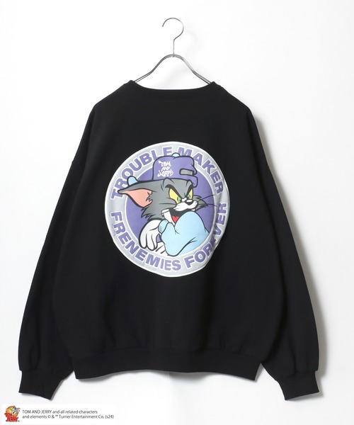 トレーナー スウェット Tom and Jerry/バックフェイスプリントスウェット レディース FREAK'S STORE/Tom and Jerry /バックフォトプリントスウェット