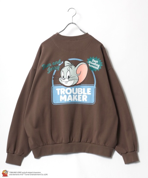 トレーナー スウェット Tom and Jerry/バックフェイスプリントスウェット レディース FREAK'S STORE/Tom and Jerry /バックフォトプリントスウェット