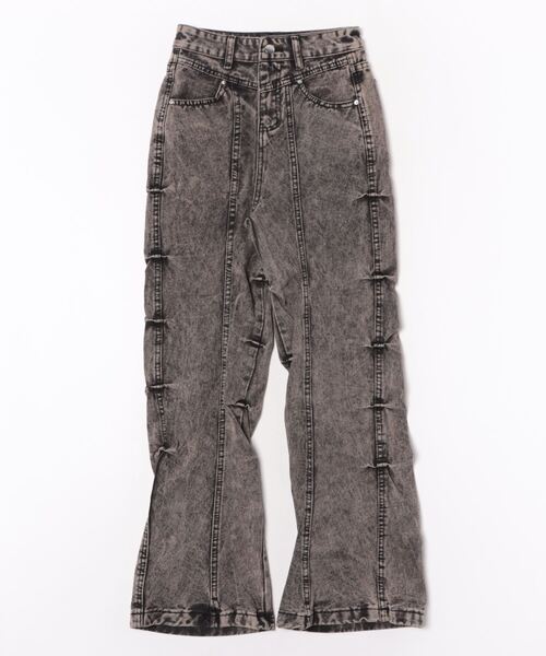 i-dare（アイディア）の「【i-dare】サイド ピンタック デニム ワイド パンツ（デニムパンツ・レディース・グレー・SMALL/MEDIUM/LARGE）」の6枚目の写真