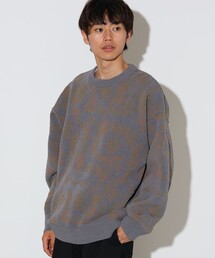 BEAMS HEART | フラワー ジャガード クルーネック ニット(ニット/セーター)