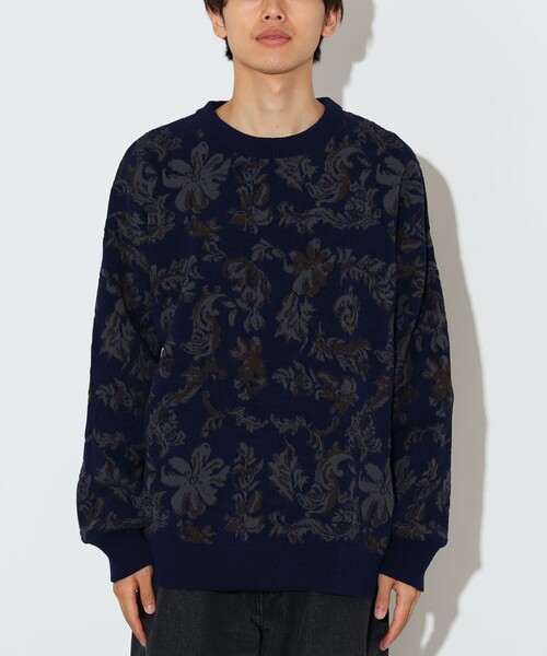 BEAMS HEART(ビームスハート)の「フラワー ジャガード クルーネック ニット(ニット/セーター・メンズ・ネイビー/グレー・SMALL/MEDIUM/LARGE)」の10枚目の写真