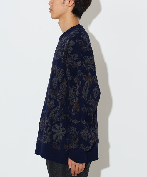 BEAMS HEART(ビームスハート)の「フラワー ジャガード クルーネック ニット(ニット/セーター・メンズ・ネイビー/グレー・SMALL/MEDIUM/LARGE)」の11枚目の写真