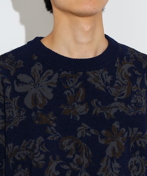 BEAMS HEART(ビームスハート)の「フラワー ジャガード クルーネック ニット(ニット/セーター・メンズ・ネイビー/グレー・SMALL/MEDIUM/LARGE)」の13枚目の写真
