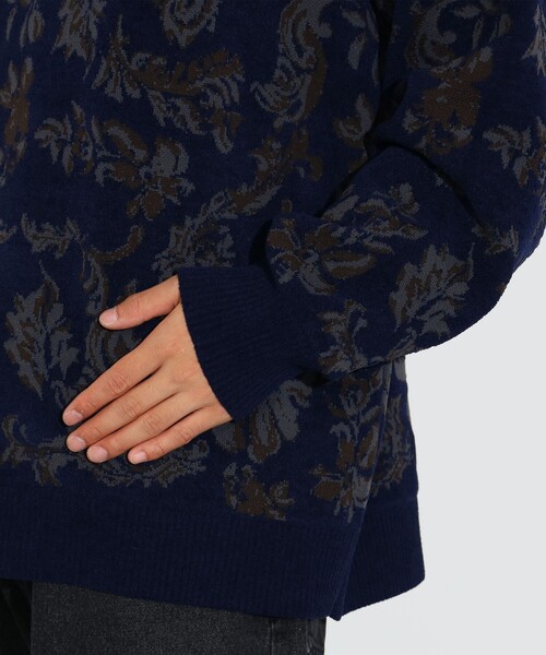 BEAMS HEART(ビームスハート)の「フラワー ジャガード クルーネック ニット(ニット/セーター・メンズ・ネイビー/グレー・SMALL/MEDIUM/LARGE)」の14枚目の写真