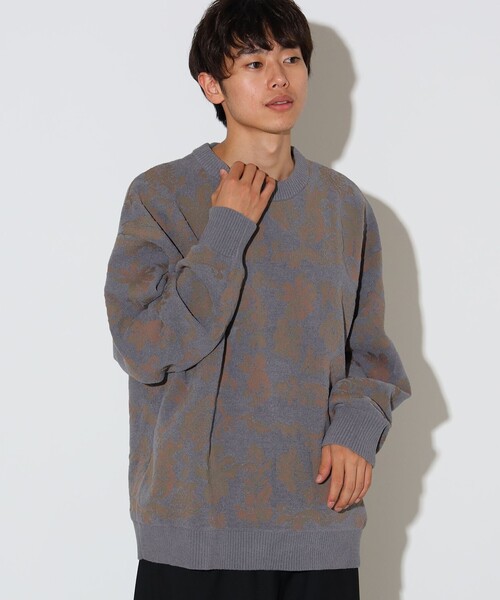 BEAMS HEART(ビームスハート)の「フラワー ジャガード クルーネック ニット(ニット/セーター・メンズ・ネイビー/グレー・SMALL/MEDIUM/LARGE)」の17枚目の写真