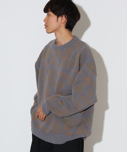 BEAMS HEART(ビームスハート)の「フラワー ジャガード クルーネック ニット(ニット/セーター・メンズ・ネイビー/グレー・SMALL/MEDIUM/LARGE)」の18枚目の写真