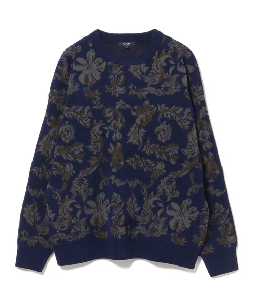 BEAMS HEART(ビームスハート)の「フラワー ジャガード クルーネック ニット(ニット/セーター・メンズ・ネイビー/グレー・SMALL/MEDIUM/LARGE)」の21枚目の写真