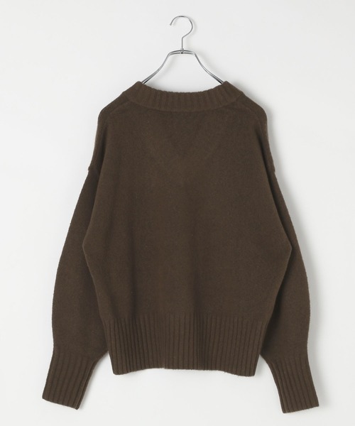 LEPSIM(レプシィム)の「5ゲージアンゴラMIXーVネック 130134(ニット/セーター・レディース・ライトピンク/オフホワイト/杢グレー/ダークブラウン/ライトパープル・FREE)」の6枚目の写真