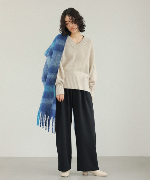 LEPSIM(レプシィム)の「5ゲージアンゴラMIXーVネック 130134(ニット/セーター・レディース・ライトピンク/オフホワイト/杢グレー/ダークブラウン/ライトパープル・FREE)」の22枚目の写真