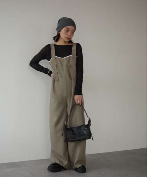 DRWCYS（ドロシーズ）の「ビスチェディテールロンパース（サロペット/オーバーオール・レディース・ベージュ/ブラック・FREE）」の11枚目の写真