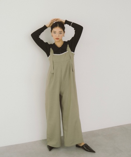 DRWCYS（ドロシーズ）の「ビスチェディテールロンパース（サロペット/オーバーオール・レディース・ベージュ/ブラック・FREE）」の17枚目の写真