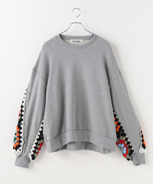DISCOVERED / ディスカバード CROCHET SLEEVE SWEAT