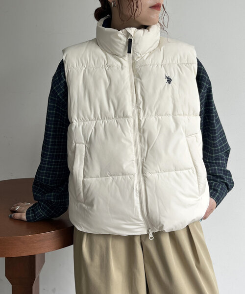 U.S. POLO ASSN.(ユーエスポロアッスン)の「中綿ベスト(ベスト・レディース・オレンジ/ネイビー/アイボリー/ブラック・FREE)」の5枚目の写真