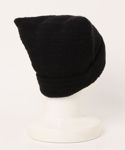 ニットキャップ・ビーニー RONRON RIBBON CAT BEANIE BMS043 セール】リボン付き 猫耳 ネコミミ ニット帽(ニットキャップ