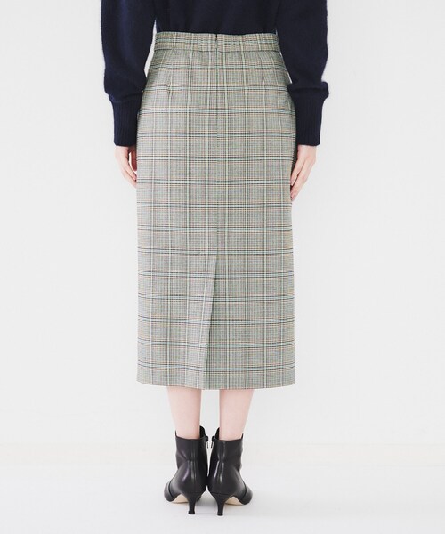 【セール】【後ろウエストゴム/ストレッチ性/日本製】チェックナロースカート（スカート）｜UNTITLED（アンタイトル）