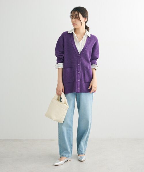 Green　Parks（グリーンパークス）の「ハイウエストストレートデニムパンツ（デニムパンツ・レディース・インディゴブルー/ライトインディゴブルー・FREE）」の10枚目の写真