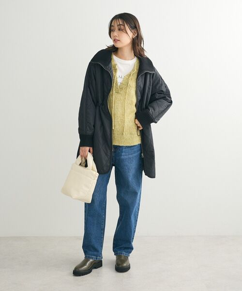 Green　Parks（グリーンパークス）の「ハイウエストストレートデニムパンツ（デニムパンツ・レディース・インディゴブルー/ライトインディゴブルー・FREE）」の13枚目の写真