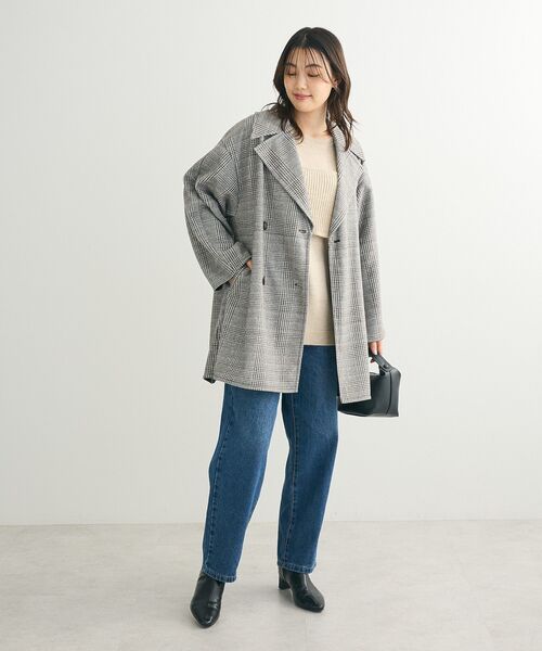 Green　Parks（グリーンパークス）の「ハイウエストストレートデニムパンツ（デニムパンツ・レディース・インディゴブルー/ライトインディゴブルー・FREE）」の14枚目の写真