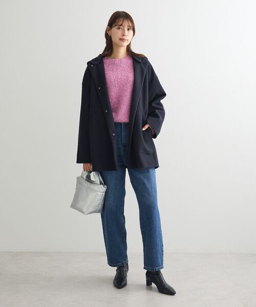 Green　Parks（グリーンパークス）の「ハイウエストストレートデニムパンツ（デニムパンツ・レディース・インディゴブルー/ライトインディゴブルー・FREE）」の15枚目の写真