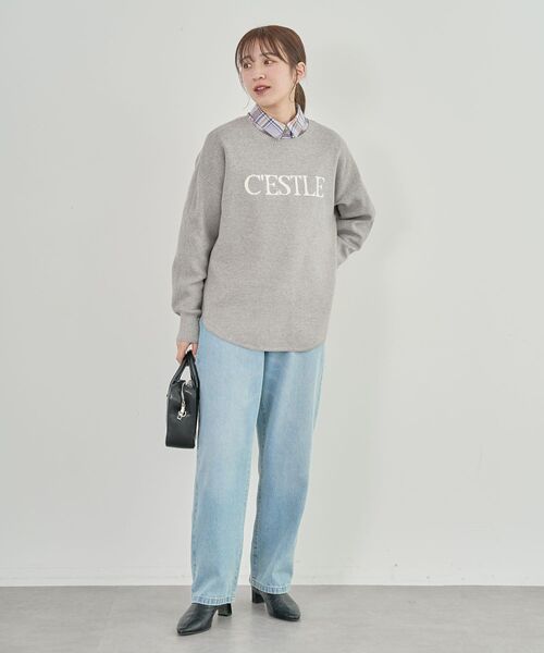 Green　Parks（グリーンパークス）の「ハイウエストストレートデニムパンツ（デニムパンツ・レディース・インディゴブルー/ライトインディゴブルー・FREE）」の20枚目の写真