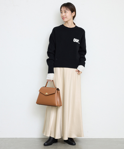 SLOBE IENA（スローブイエナ）の「グロッシーサテンフレアスカート（スカート・レディース・ベージュ/ブラック/チャコールグレー・FREE）」の22枚目の写真