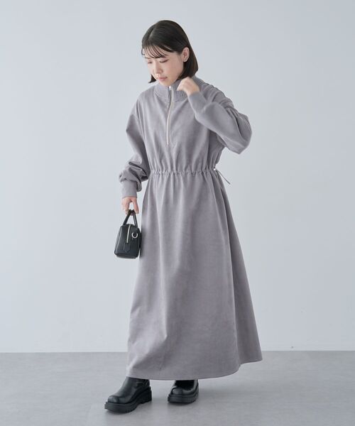 ELENCARE DUE（エレンカーレデュエ）の「・ELENCARE DUEスエードポンチドロストワンピ（ワンピース・レディース・チャコールグレー/グレイッシュベージュ/アイボリー/ライトグレー・FREE）」の12枚目の写真