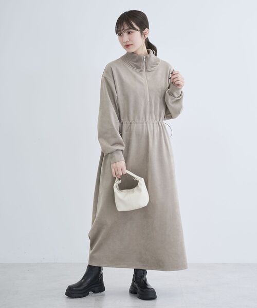 ELENCARE DUE（エレンカーレデュエ）の「・ELENCARE DUEスエードポンチドロストワンピ（ワンピース・レディース・チャコールグレー/グレイッシュベージュ/アイボリー/ライトグレー・FREE）」の14枚目の写真
