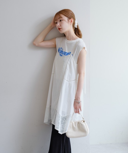 Kastane(カスタネ)の「【お気に入り登録2万人】パッチワークコットンキャミワンピース(ワンピース・レディース・オフホワイト/アイボリー/ブラック・FREE)」の5枚目の写真