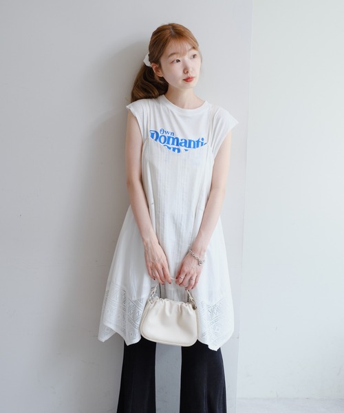 Kastane(カスタネ)の「【お気に入り登録2万人】パッチワークコットンキャミワンピース(ワンピース・レディース・オフホワイト/アイボリー/ブラック・FREE)」の4枚目の写真