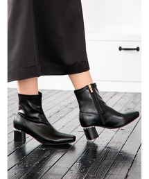 Realta | Realta(レアルタ)5.5cmパールヒールストレッチショートブーツ(ブーツ)