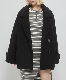 ENVYM | シャギーチェックコクーンコート(ピーコート)