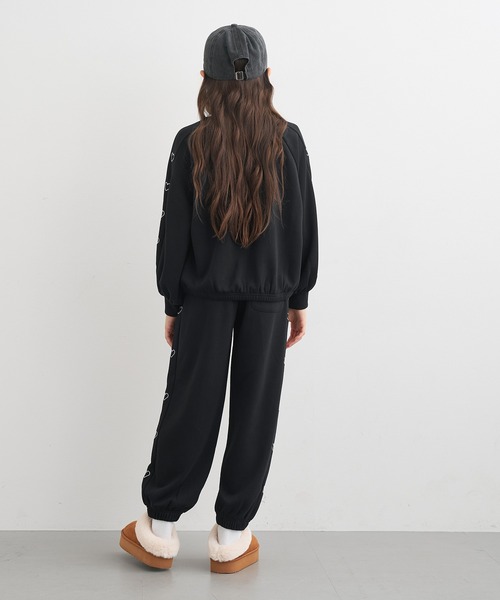 キッズ サイドハート刺繍 スウェットジョガーパンツ（スウェットパンツ