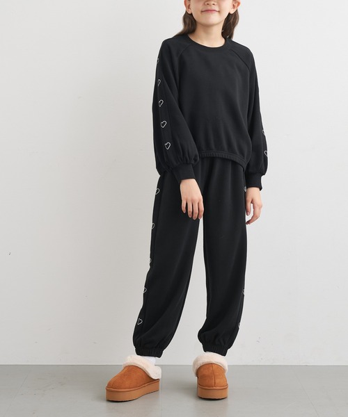 coca（coca）（コカ）の「キッズ　サイドハート刺繍 スウェットジョガーパンツ（スウェットパンツ・キッズ・ピンク/ブラック/ラベンダー・120/150/130/140）」の7枚目の写真