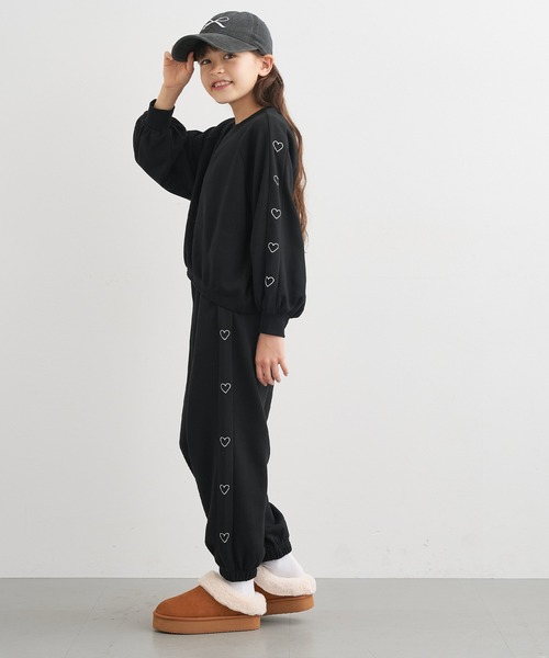 coca（coca）（コカ）の「キッズ　サイドハート刺繍 スウェットジョガーパンツ（スウェットパンツ・キッズ・ピンク/ブラック/ラベンダー・120/150/130/140）」の8枚目の写真