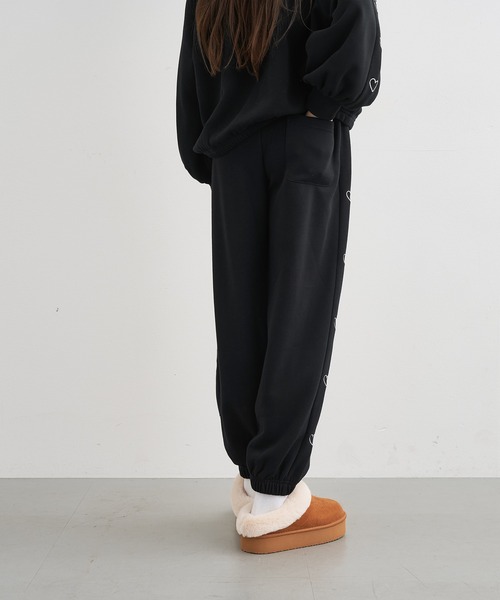 coca（coca）（コカ）の「キッズ　サイドハート刺繍 スウェットジョガーパンツ（スウェットパンツ・キッズ・ピンク/ブラック/ラベンダー・120/150/130/140）」の9枚目の写真