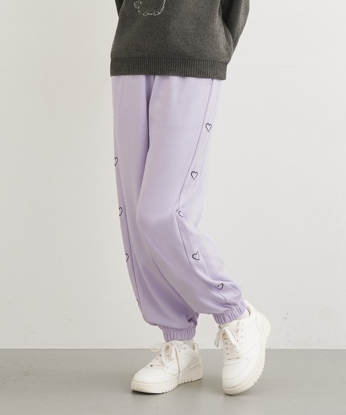 coca（coca）（コカ）の「キッズ　サイドハート刺繍 スウェットジョガーパンツ（スウェットパンツ・キッズ・ピンク/ブラック/ラベンダー・120/150/130/140）」の13枚目の写真