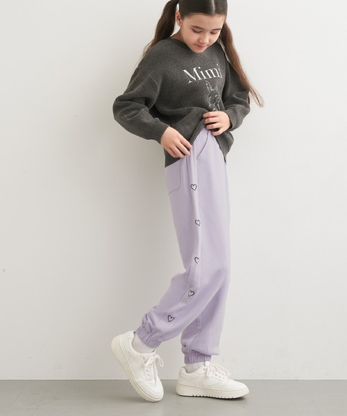 coca（coca）（コカ）の「キッズ　サイドハート刺繍 スウェットジョガーパンツ（スウェットパンツ・キッズ・ピンク/ブラック/ラベンダー・120/150/130/140）」の14枚目の写真